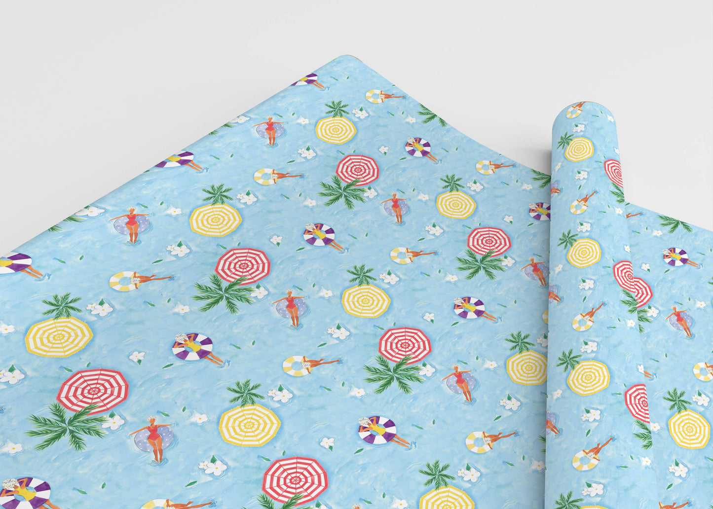 Almeida Illustrations - Pool Ladies Fashion Birthday Gift Wrap: Single Sheet