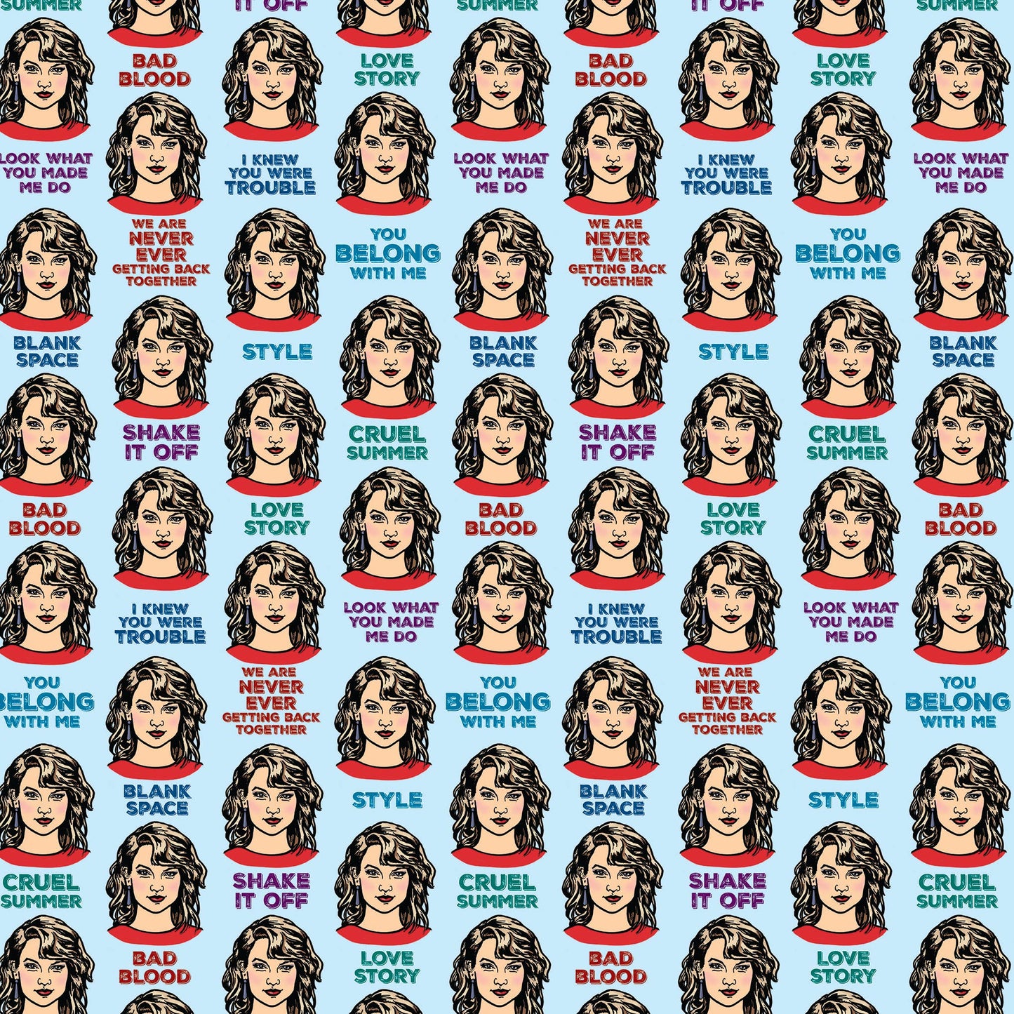 Design Corner - Taylor Swift Gift Wrap 24"x36" Sheet COLOUR