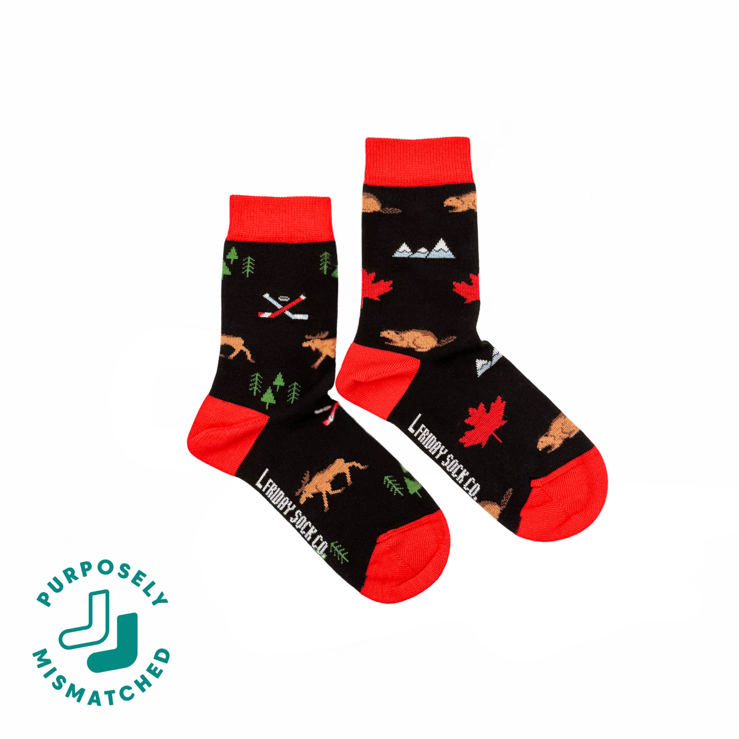 Friday Sock Co. - Kid's Canada Icons Socks: Medium (Age 4-7)