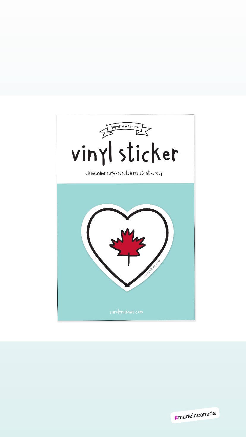 carolyndraws - Canada Heart Flag Vinyl Sticker