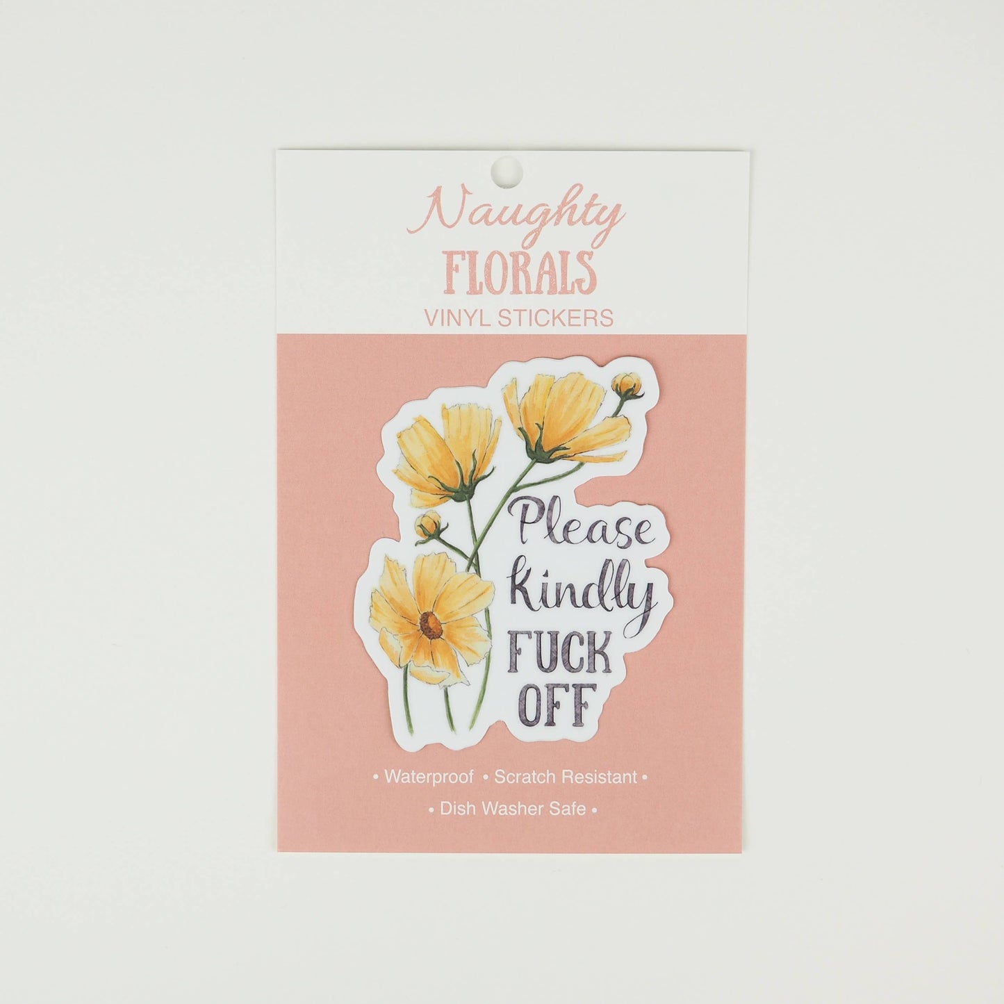 Naughty Florals - Please Kindly Fuck Off Vinyl Sticker