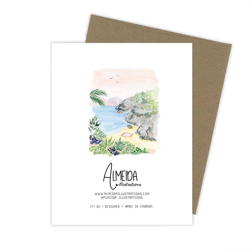 Almeida Illustrations - Adventure Awaits Anniversary Love Greeting Card: White