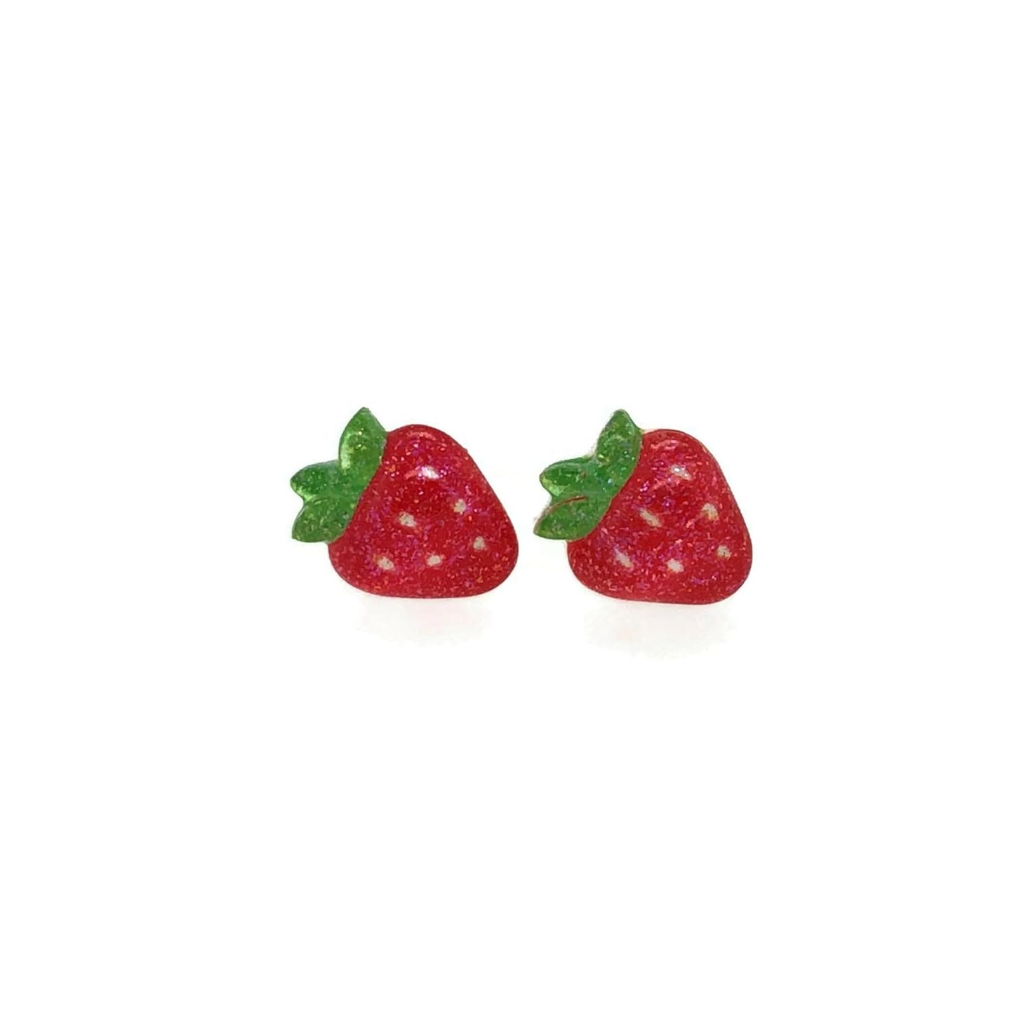 Pretty Smart - Strawberry Stud Earrings, 10mm: Invisible Clip On