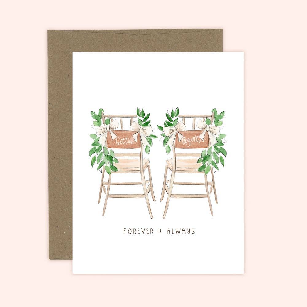 Almeida Illustrations - Better Together - Newly Wed Wedding Greeting Card: White