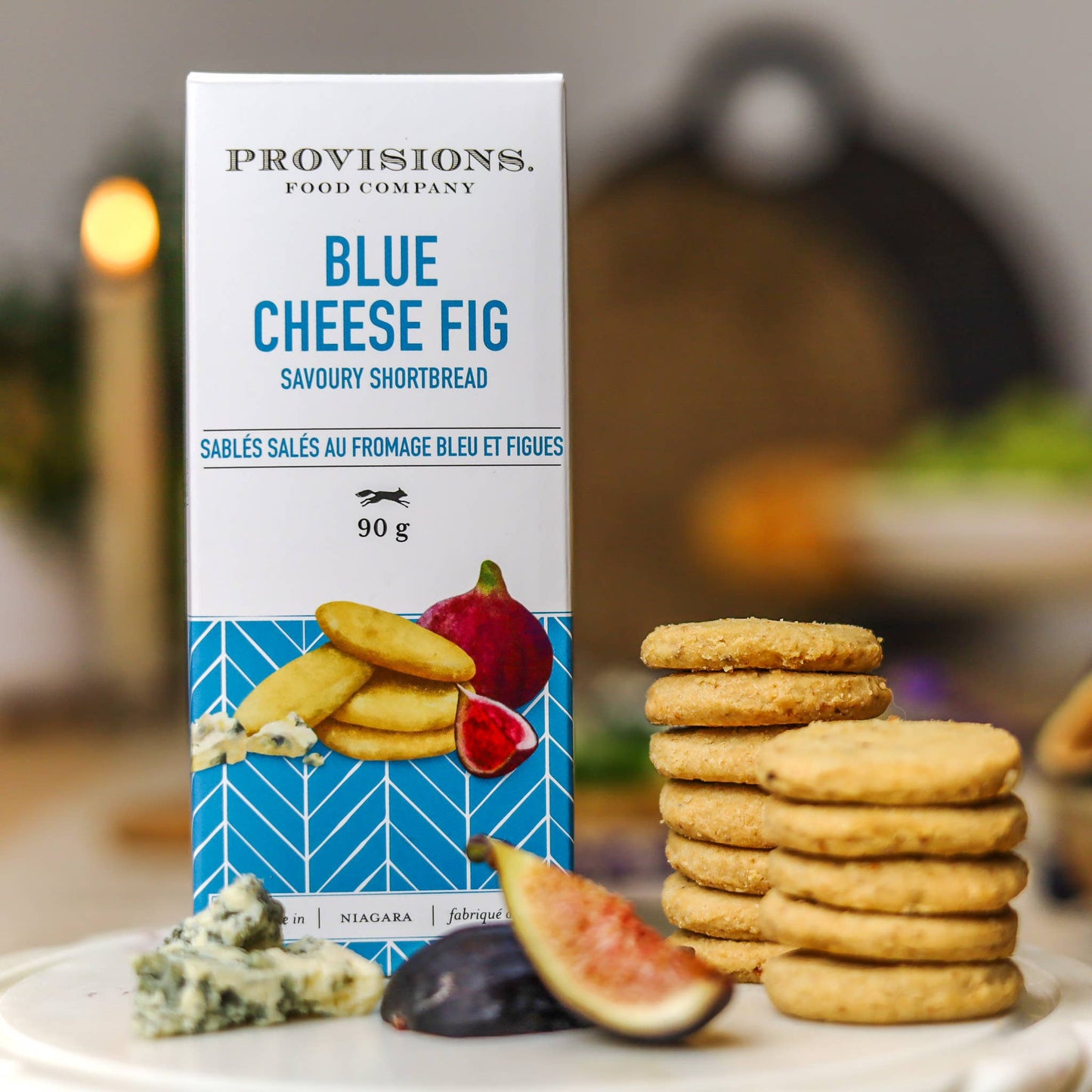 Provisions Food Company - Blue Cheese Fig Shortbread: 90 g.