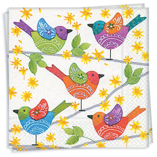 Twilight Collection - Colourful Birds Cocktail Napkin