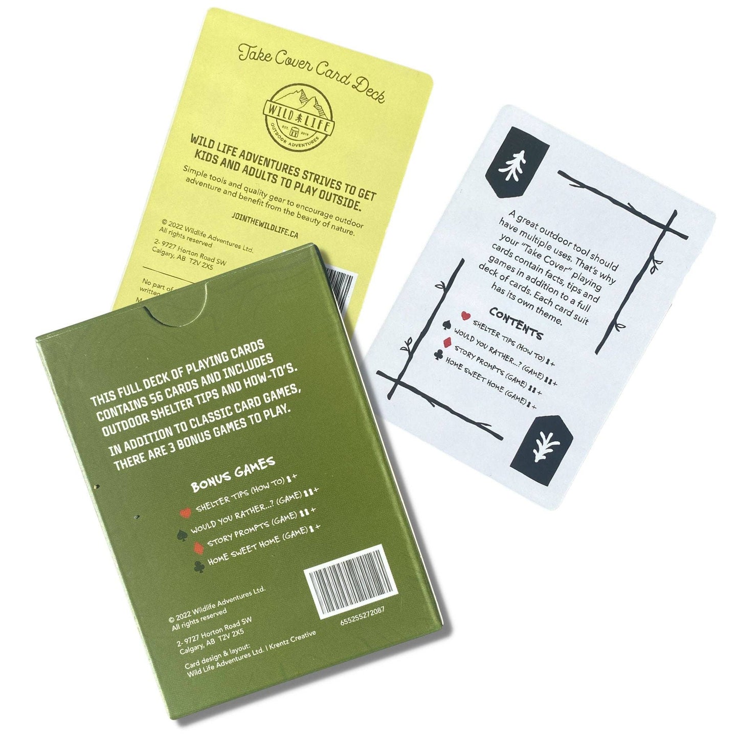 Wild Life Outdoor Adventures-"Take Cover" 4 -in-1 Outdoor Card Game for Kids + Families