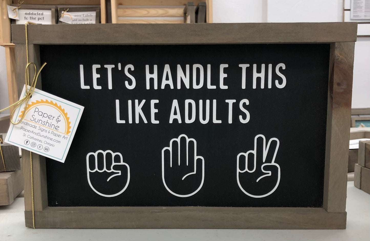 Paper & Sunshine - Square wooden sign-various- Sm