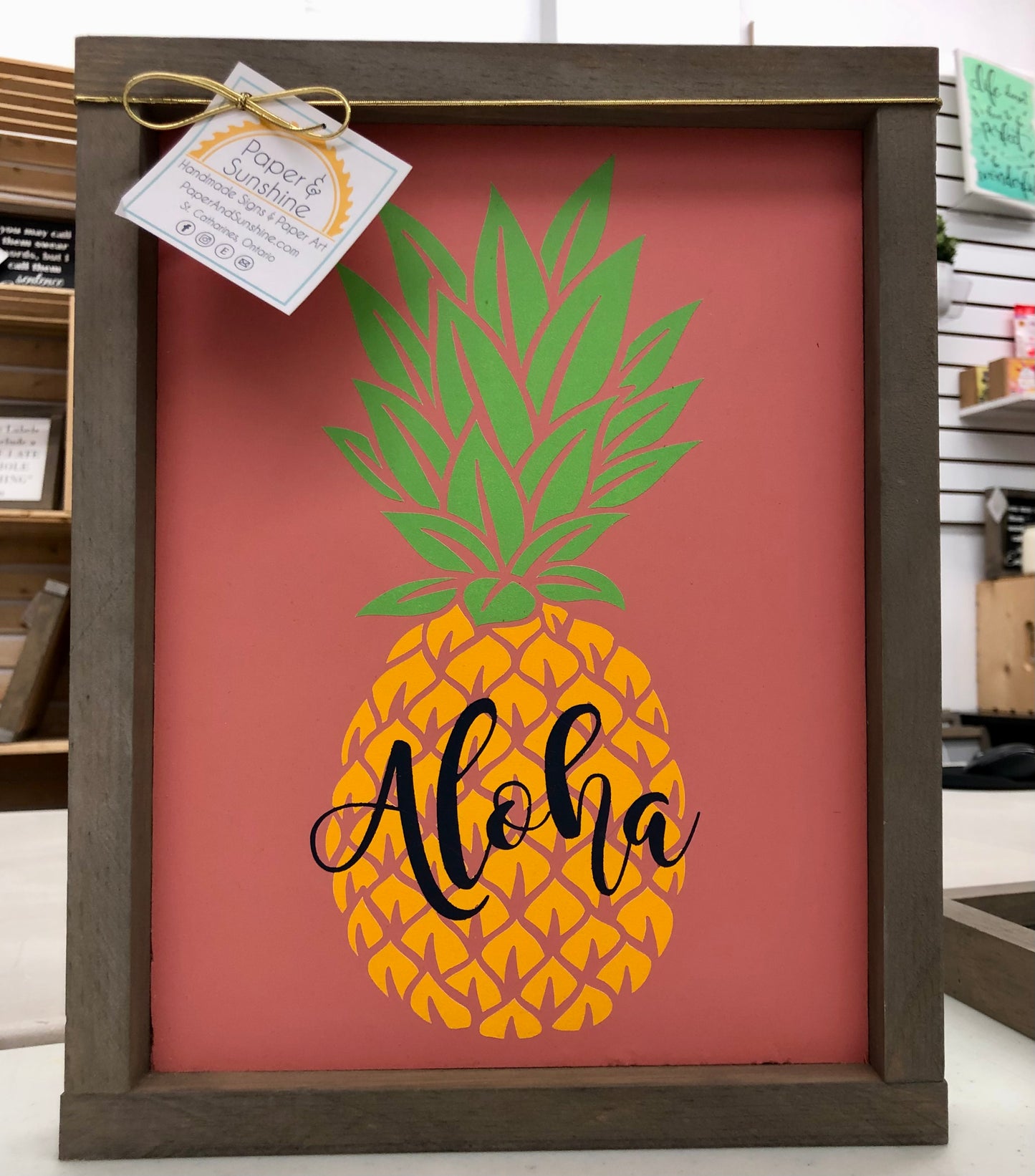 Paper & Sunshine - Square wooden sign-various- Sm