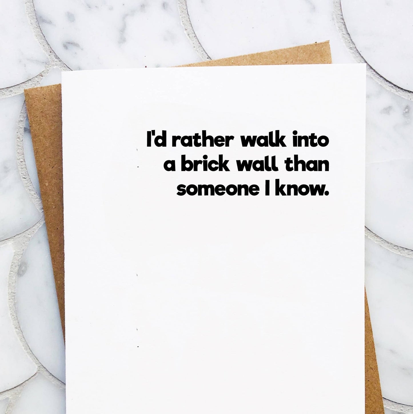 Top Hat and Monocle - Brick Wall - Funny Just Because Card / Birthday Card