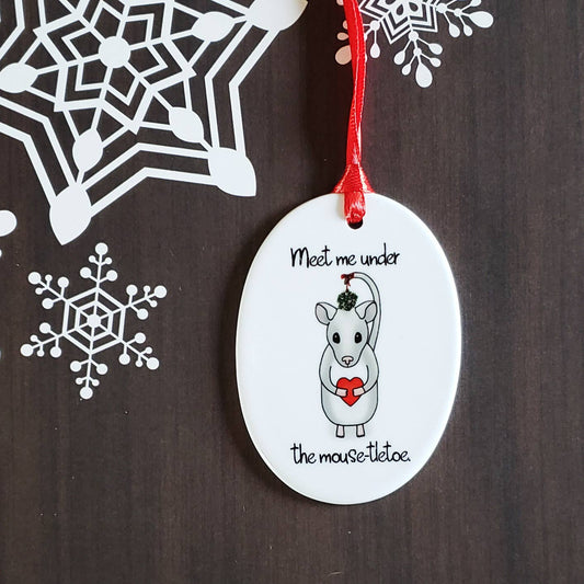 Christmas Shop-Meet Me Under The Mouse-tletoe Ornament - Blue Rocket Gifts