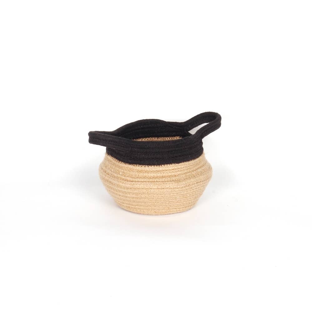 TWO TONE JUTE BELLY BASKET
