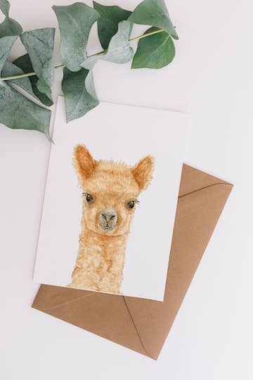 WLDFLWR Studio - Alpaca Blank Greeting Card