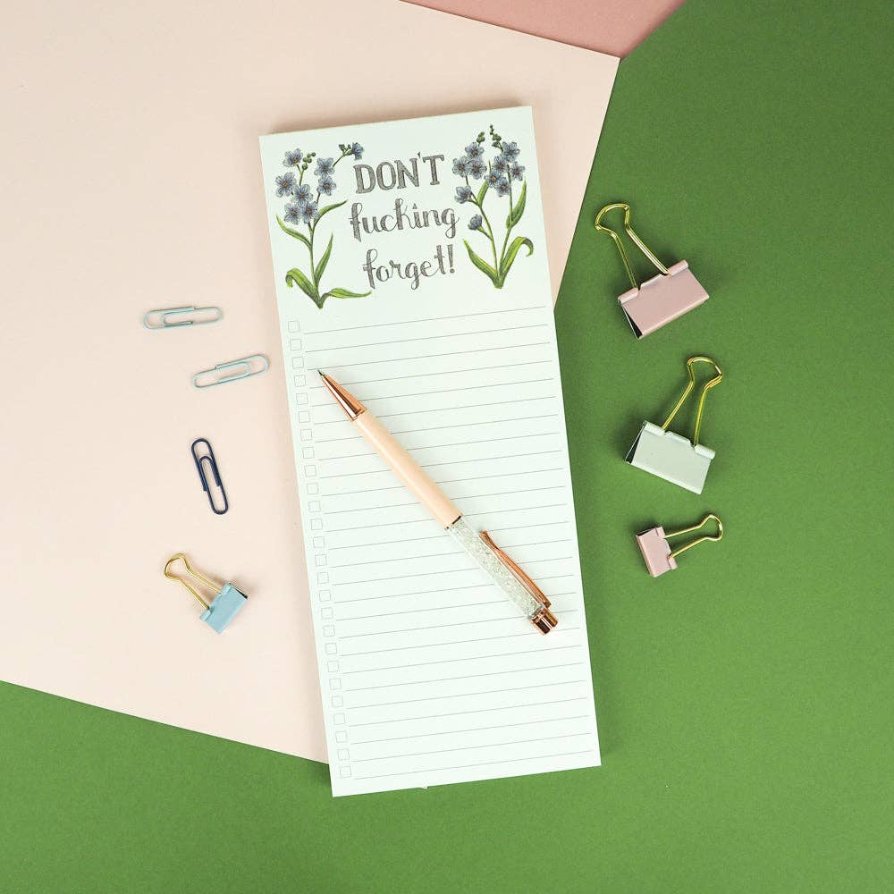 Naughty Florals - Don't Fucking Forget Notepad