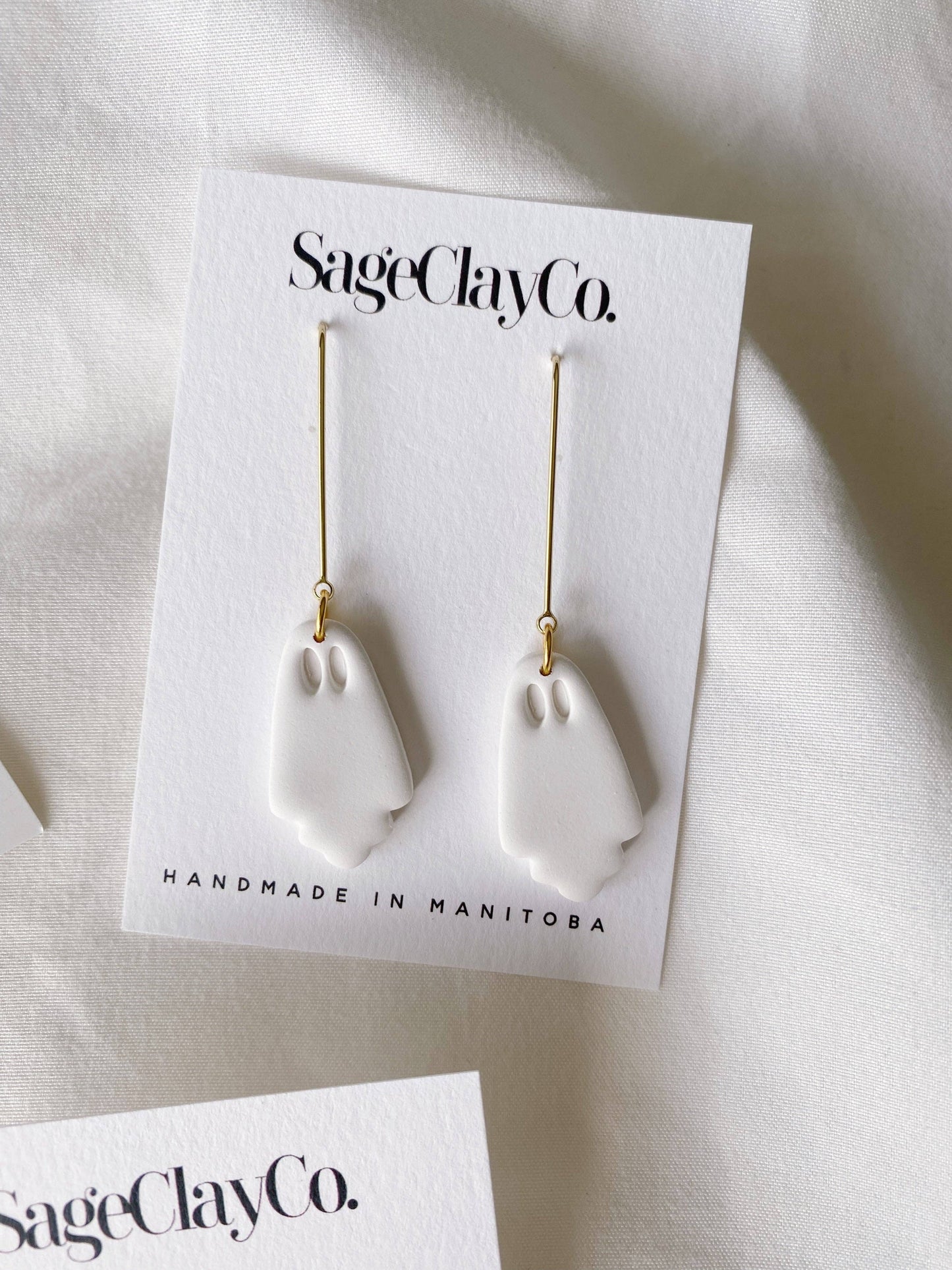 Sageclayco - Ghost Drops | Handmade Polymer Clay Earrings