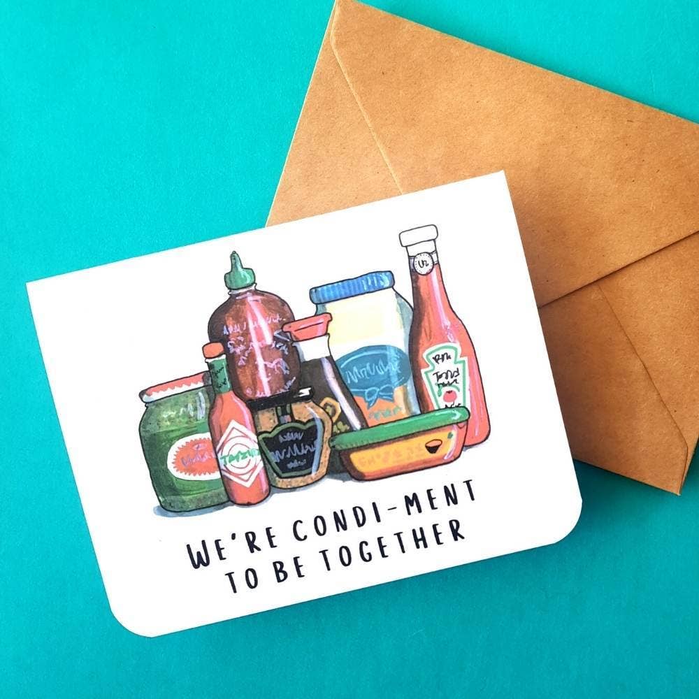 We're Condi-ment to be together Card- Salt & Paper