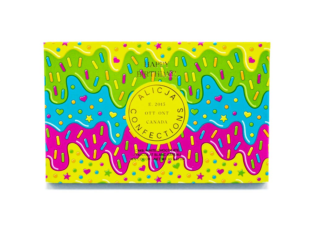Alicja Confections - Happy Birthday! White Postcard Chocolate Bar