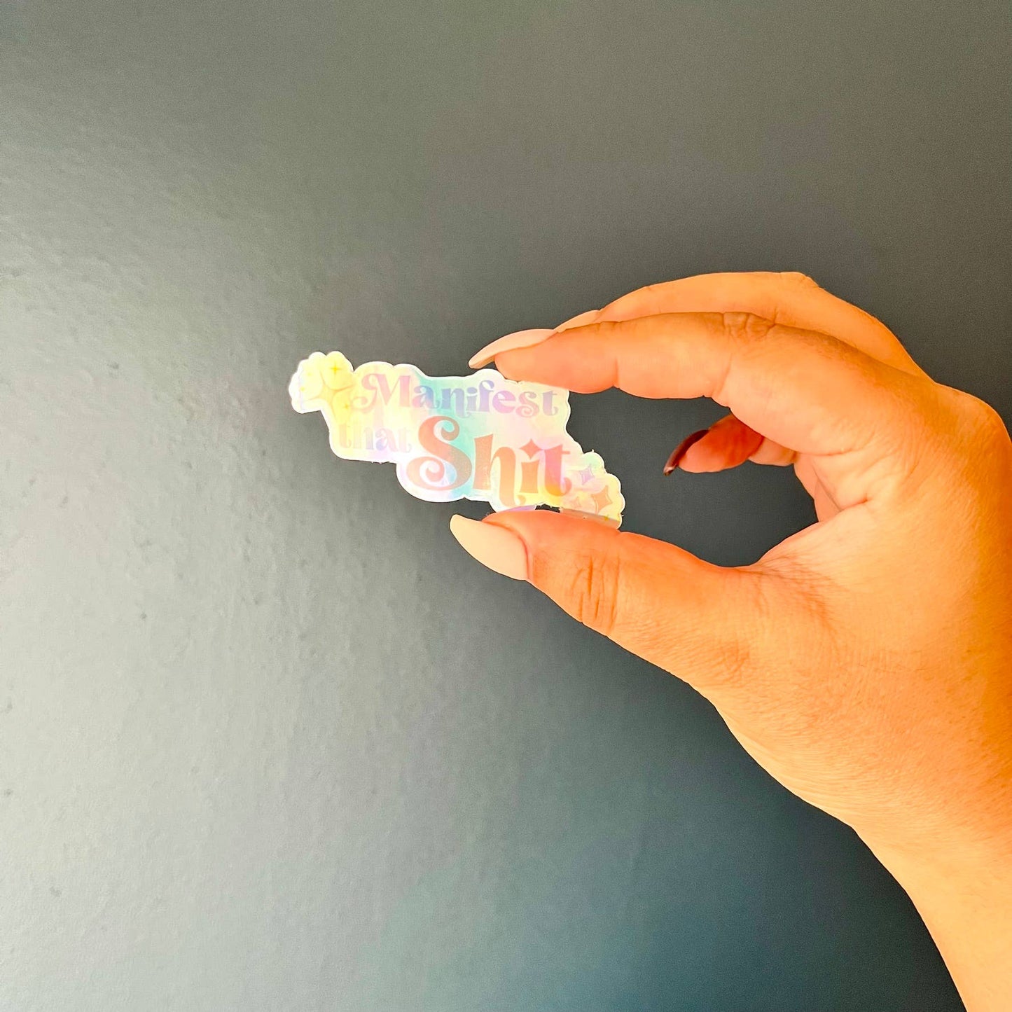 Manifest that shit Holographic Sticker- Curly Cupcakes