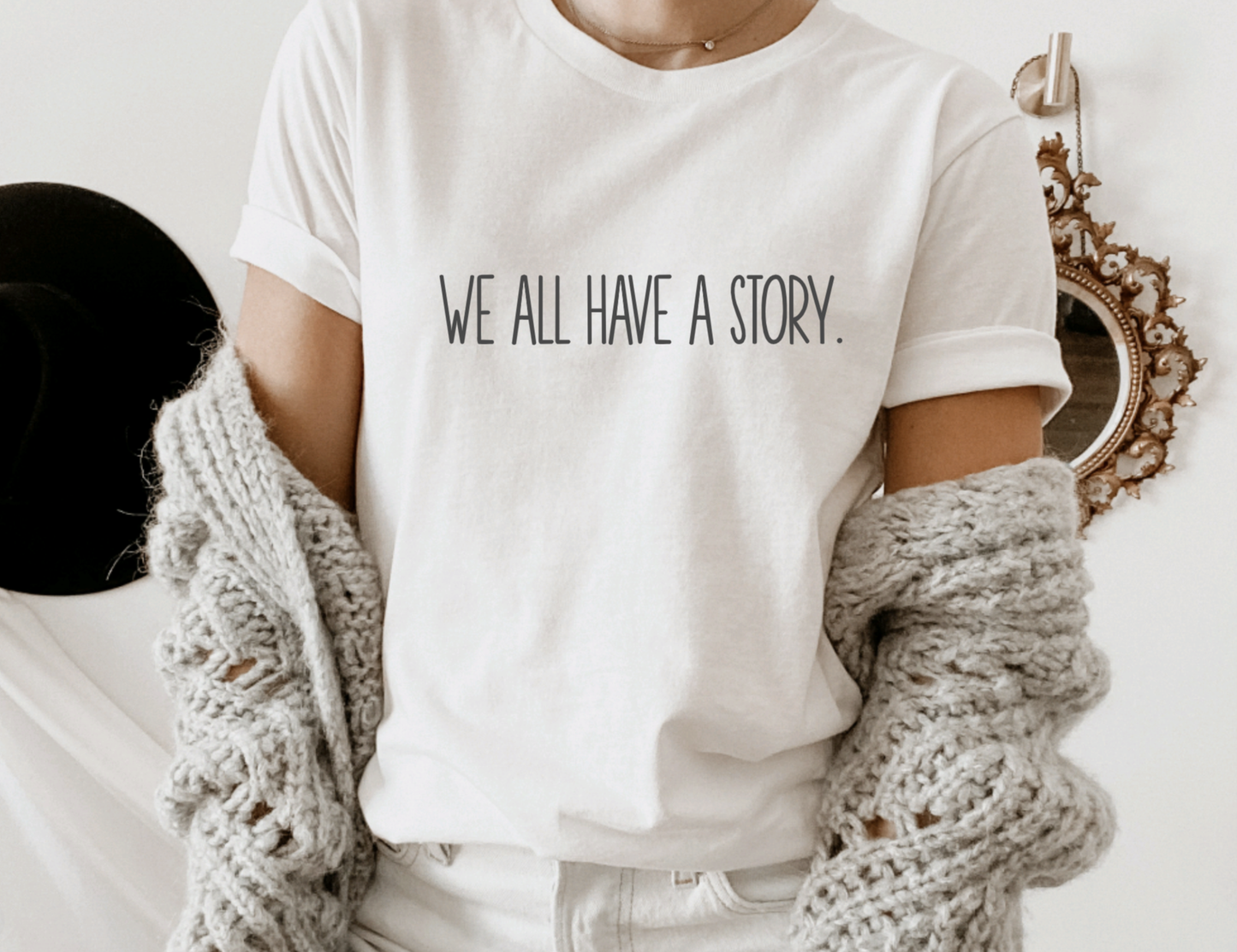 Hunter Kouture - We All Have A Story T-Shirt, (white)