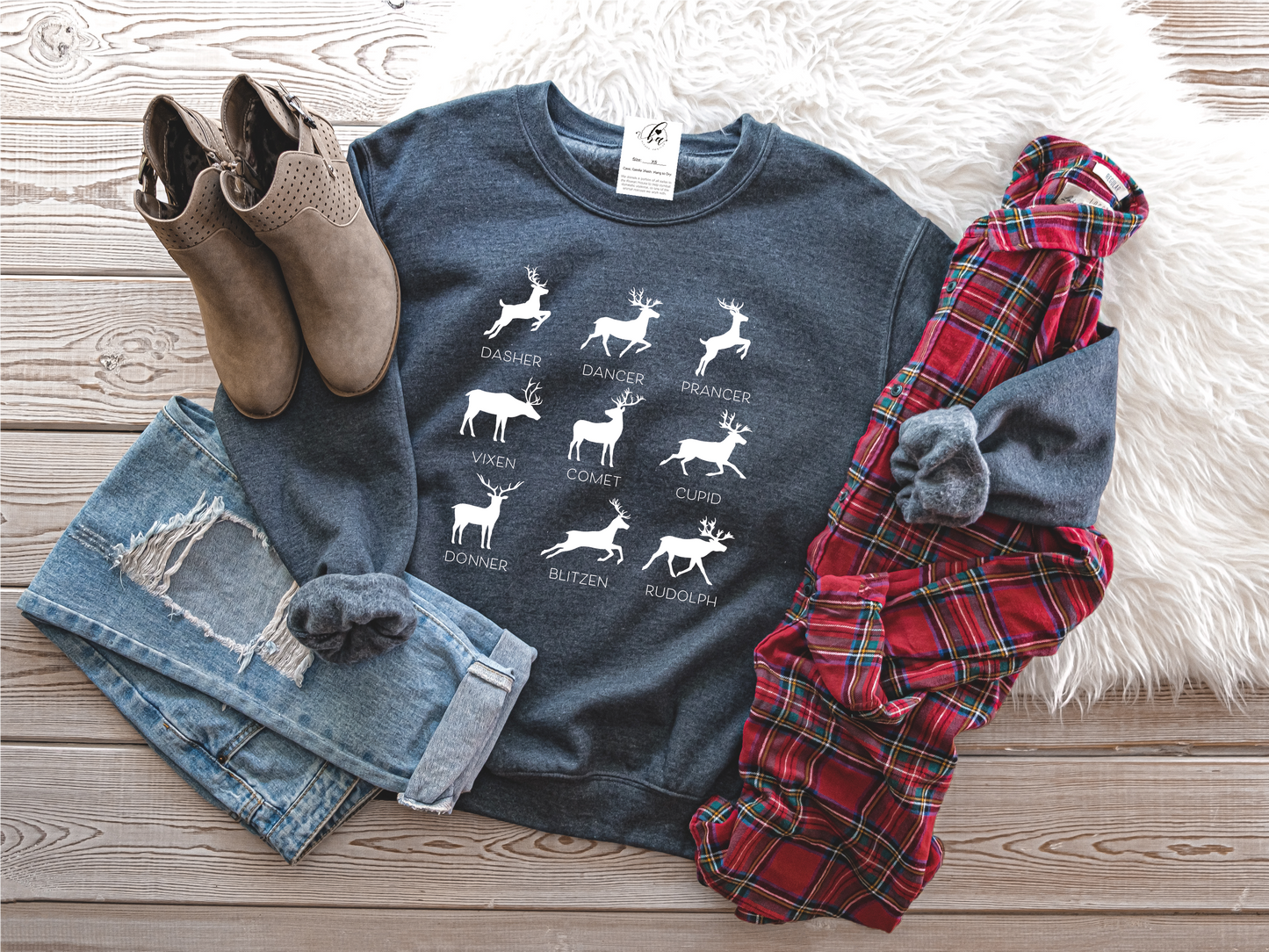 Reindeer Classic Crew Neck Sweater Grey