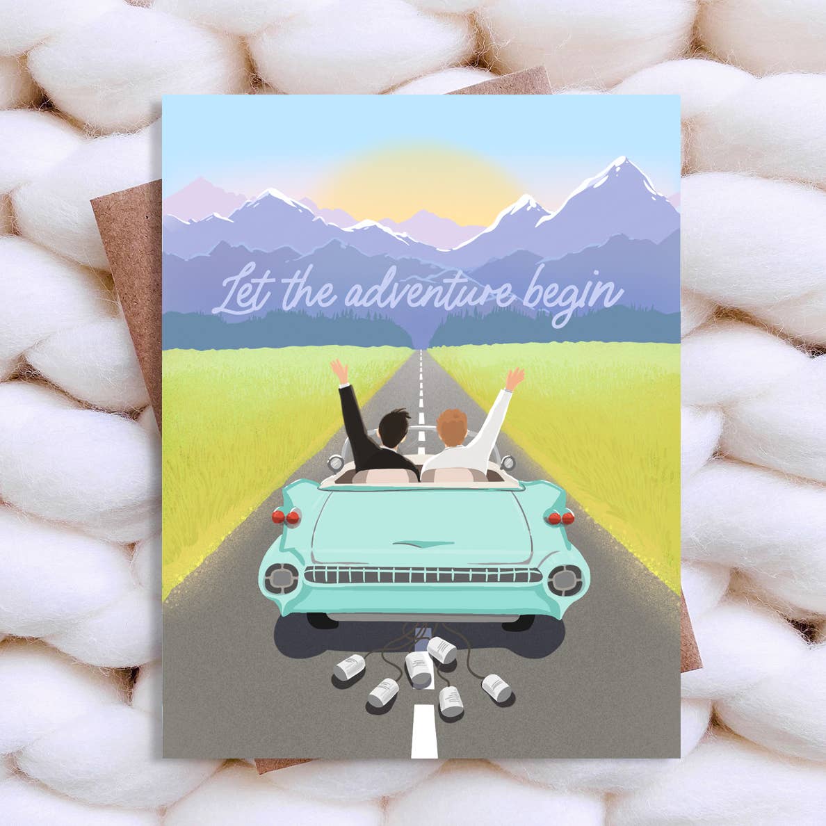 Top Hat and Monocle - Mr. & Mr. LGBTQ Wedding Card- Wedding Day Card