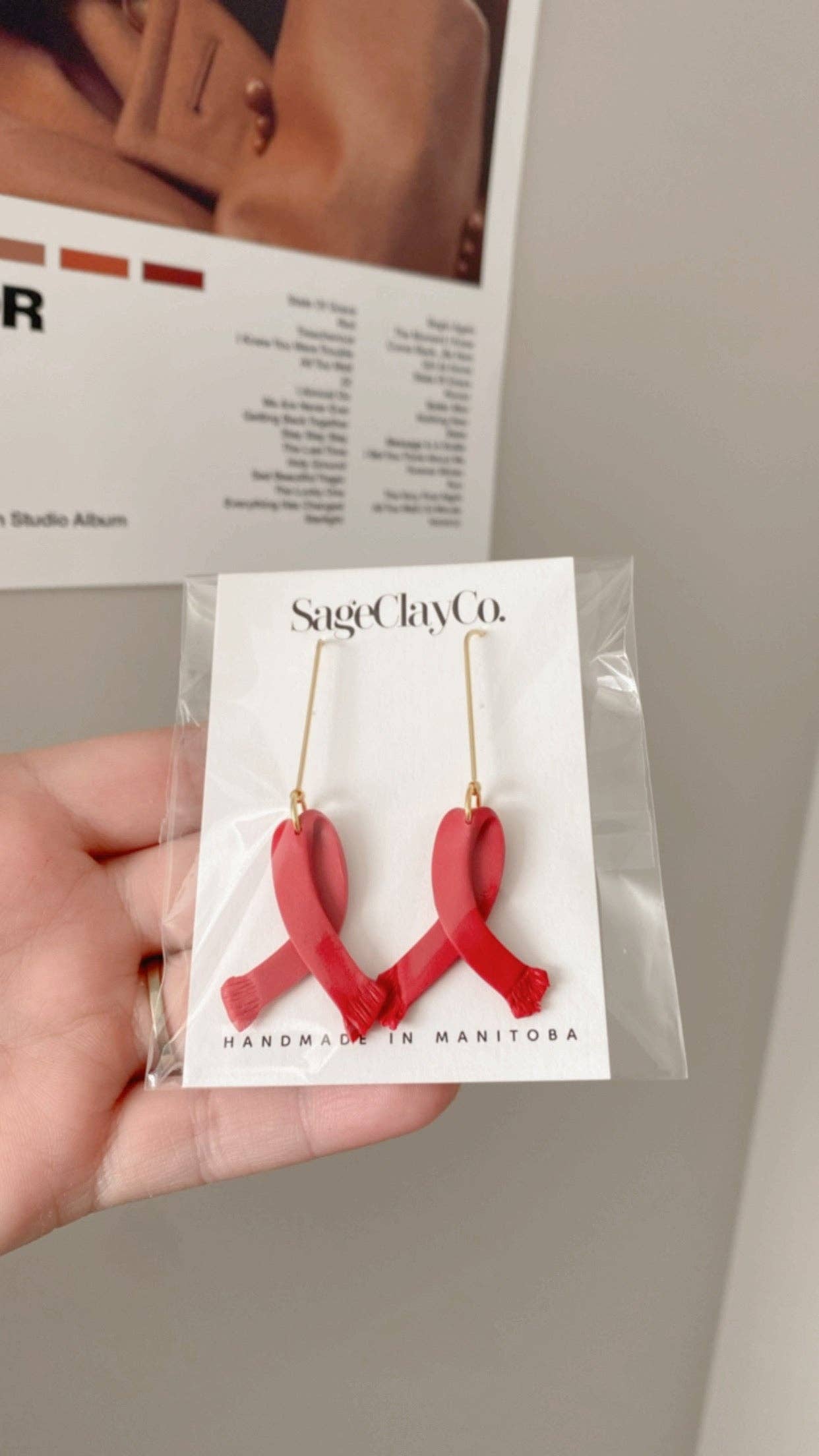 Taylor Swift Scarf Earrings | Handmade Polymer Clay Earrings