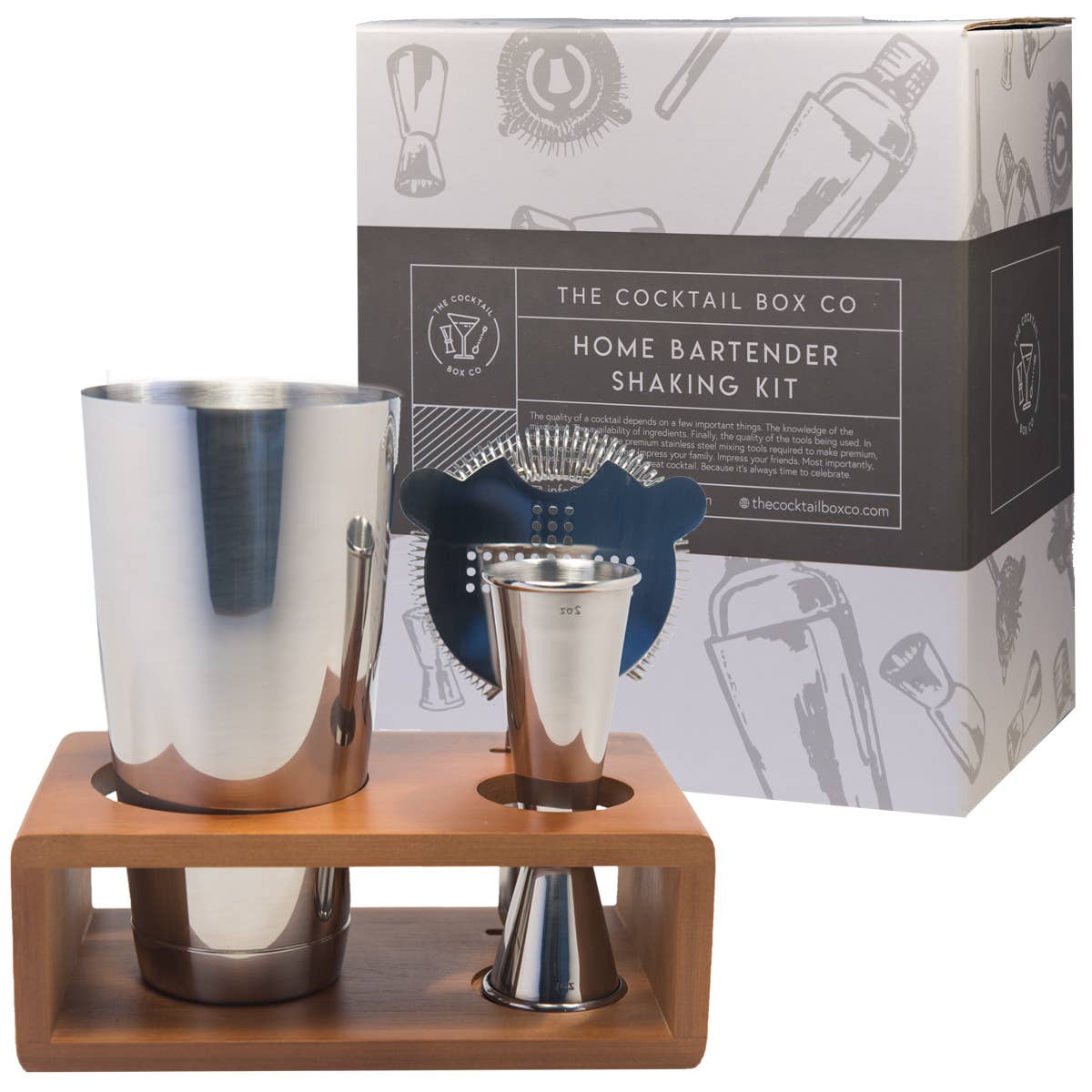 The Cocktail Box Co. - Premium Home Bartender Cocktail Kit - Boston Shaker Set