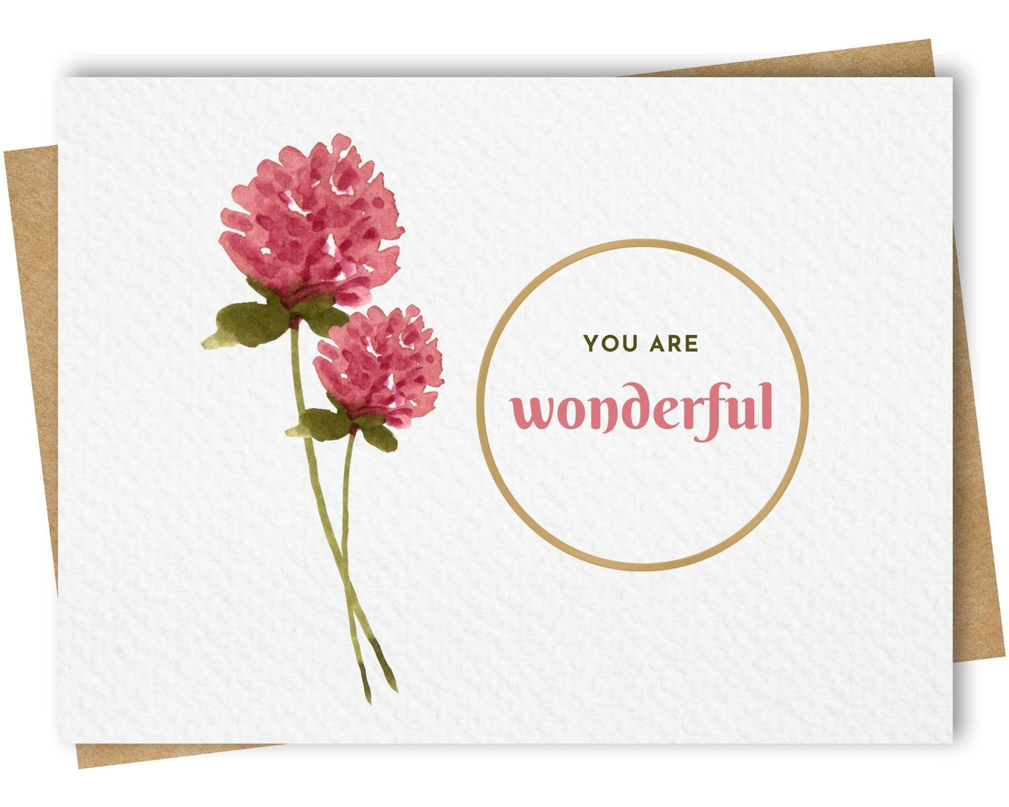 Paper Kuts - You Are Wonderful Greeting Card Includes Kraft Envelope