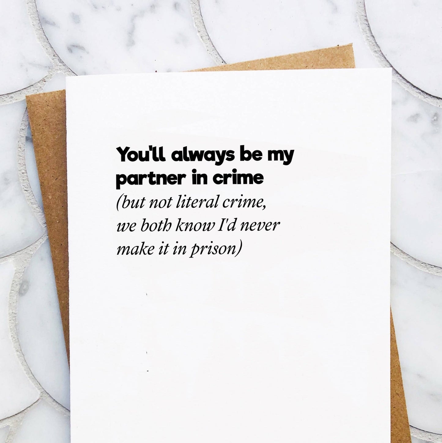 Top Hat and Monocle - Partner in Crime - Love / Friendship / Funny Valentines Card