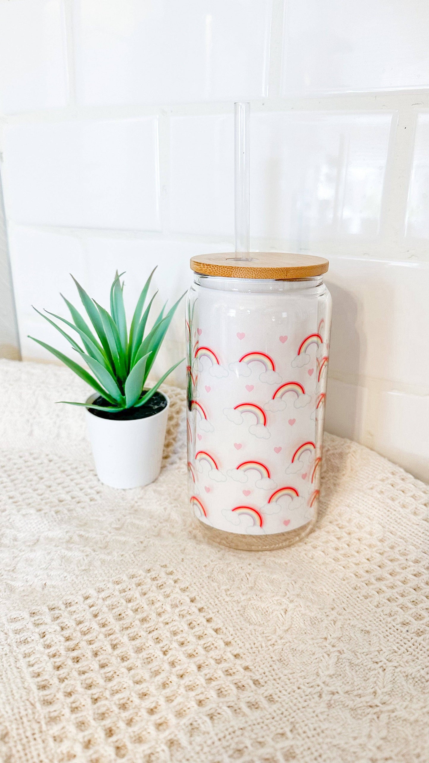 Rainbow Certified - Rainbow Hearts Can Glass