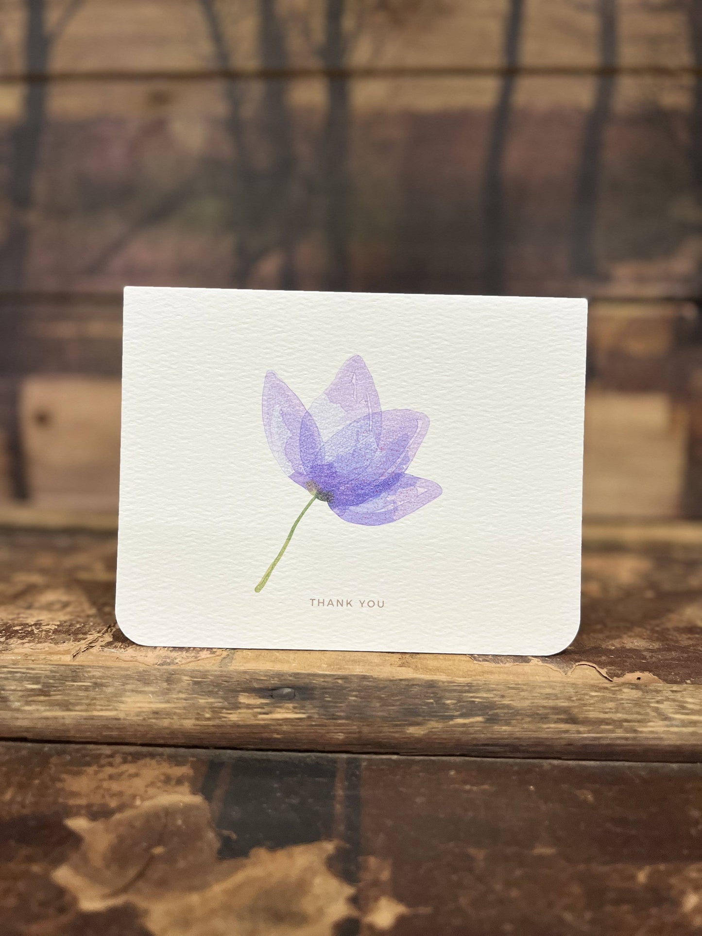 Paper Kuts - Purple Floral Thank You Card, Includes Kraft Envelope