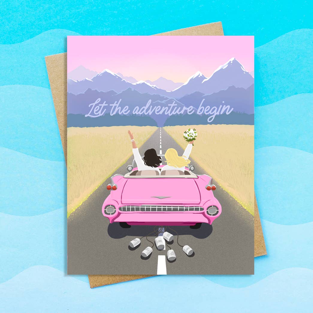 Top Hat and Monocle - Mrs. & Mrs. LGBTQ Wedding Card- Wedding Day Card