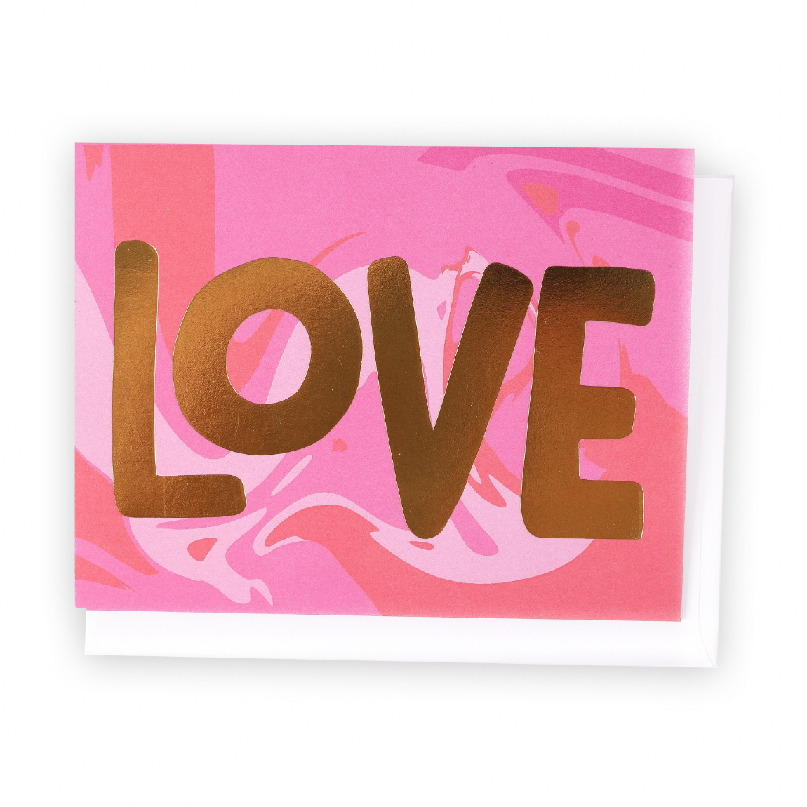 The Penny Paper Co. - Greeting Card, Pink Marble LOVE