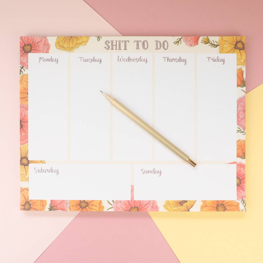 Shit To Do Notepad - Naughty Florals