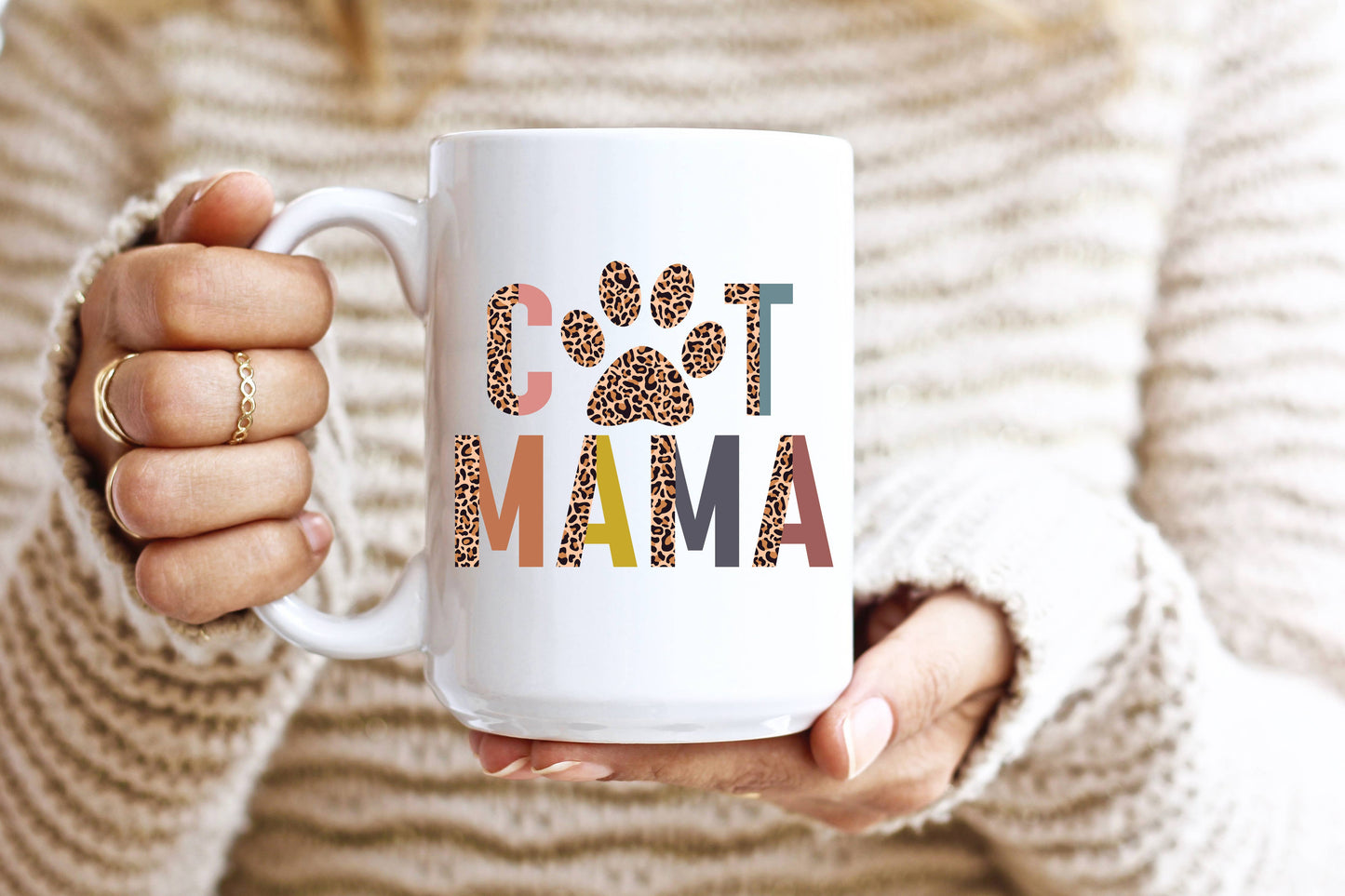 Cat Mama Mug: White