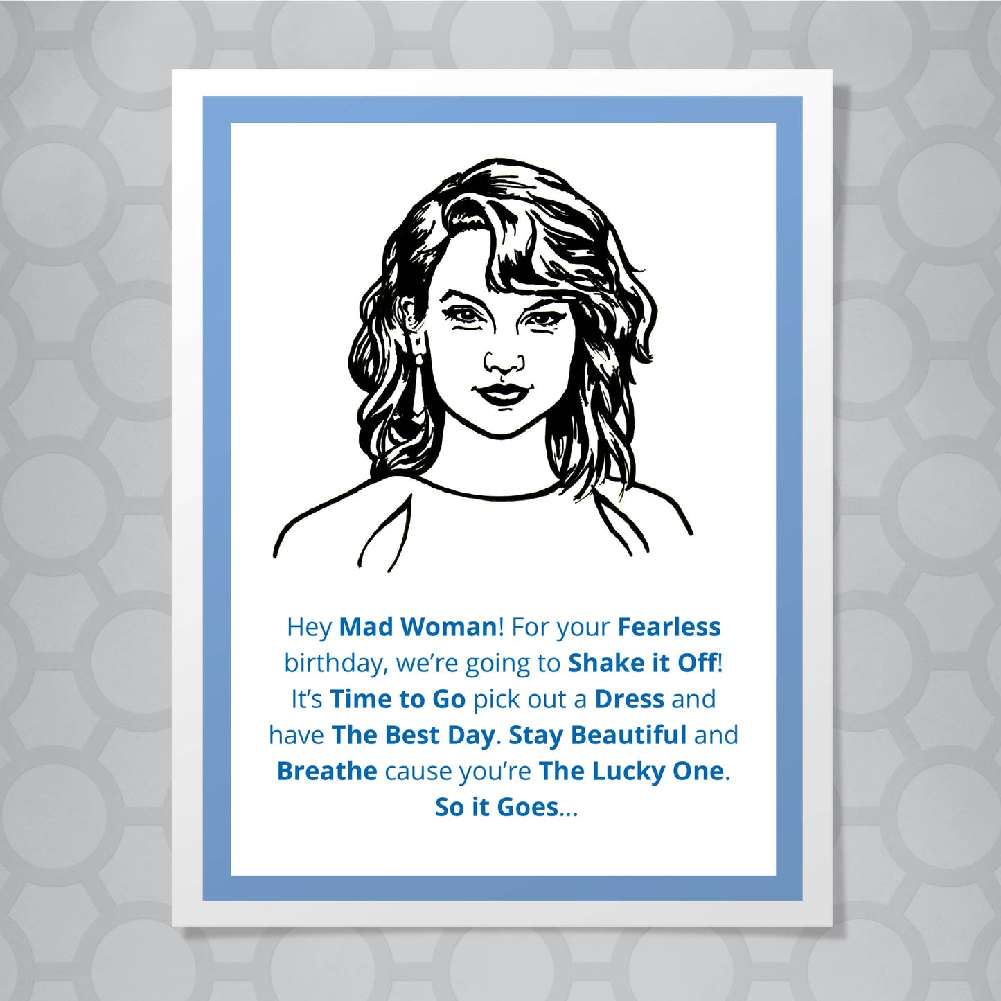 Design Corner - Taylor Swift Song Titles Birthday Card