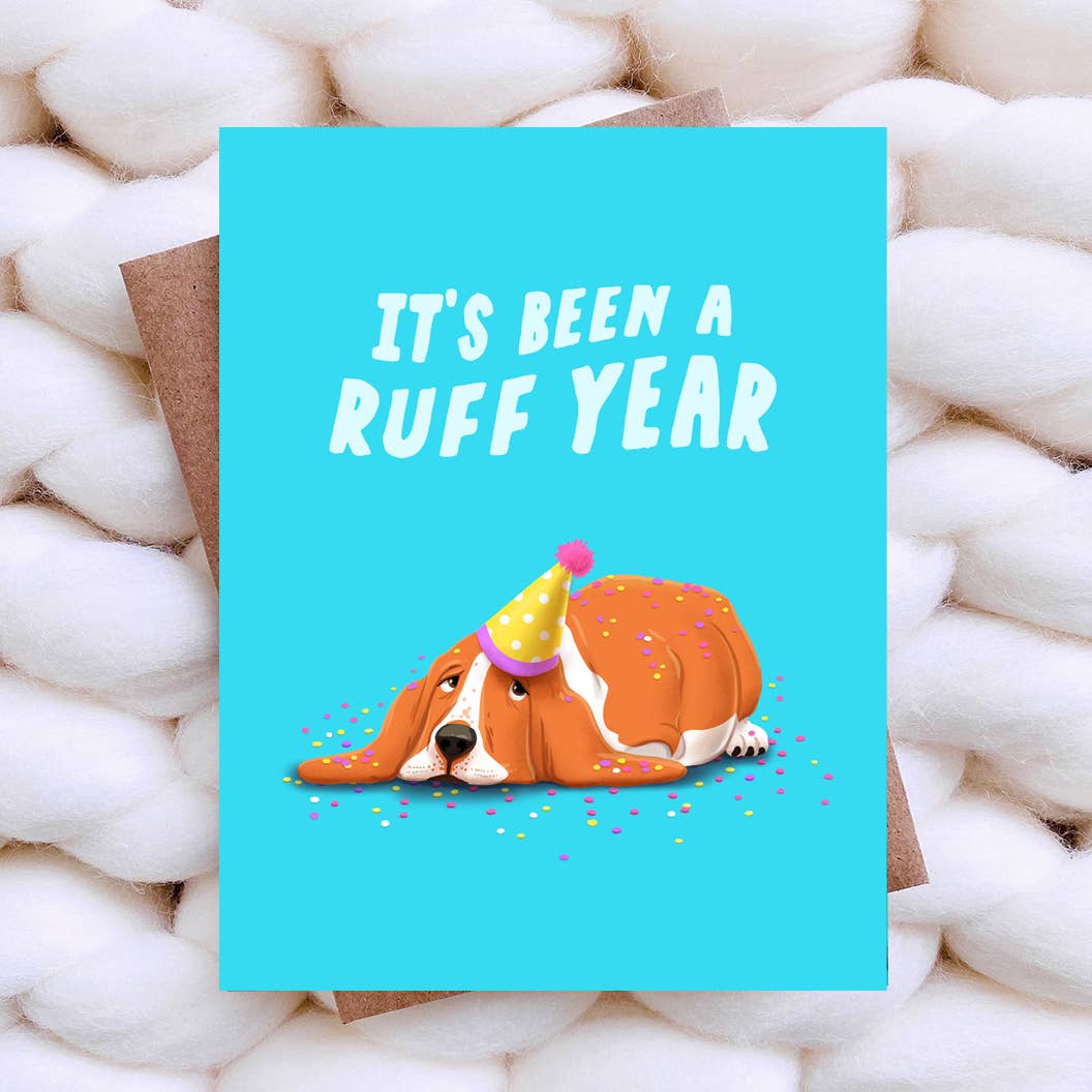 Funny New Years Card Dog Christmas Card / Funny Holiday Card