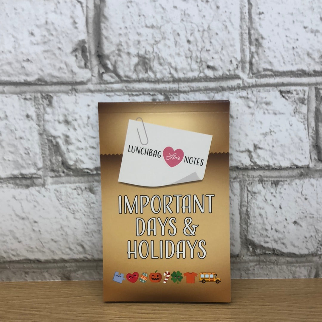 Special Holiday/Events Lunch Bag Notes- Lunchbag Love Notes