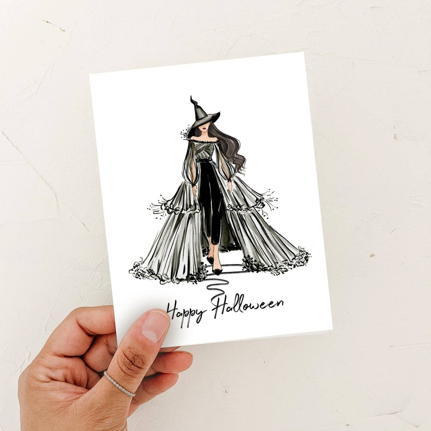 Almeida Illustrations - Happy Halloween! - Halloween Greeting Card: White