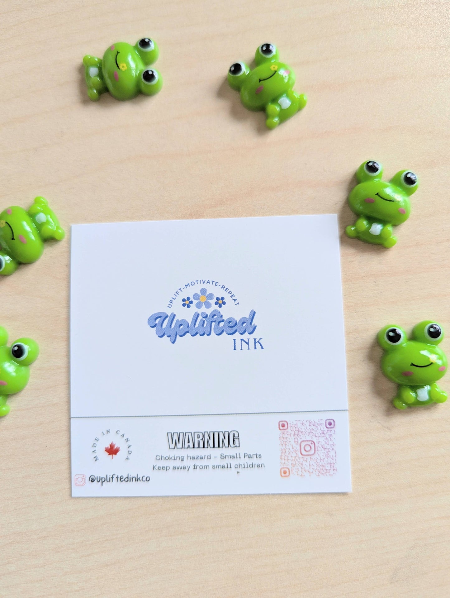 Uplifted Ink - Pocket Frog Encouragement Card with Mini Figurine