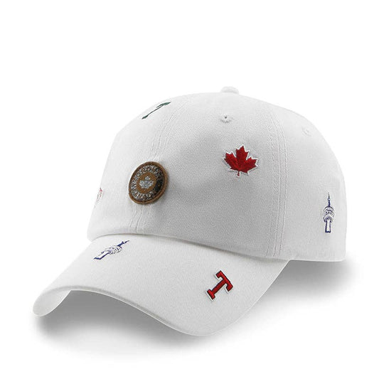 Northern Icons Canada - Toronto Icons All-Over Embroidery Cotton Cap: Off white
