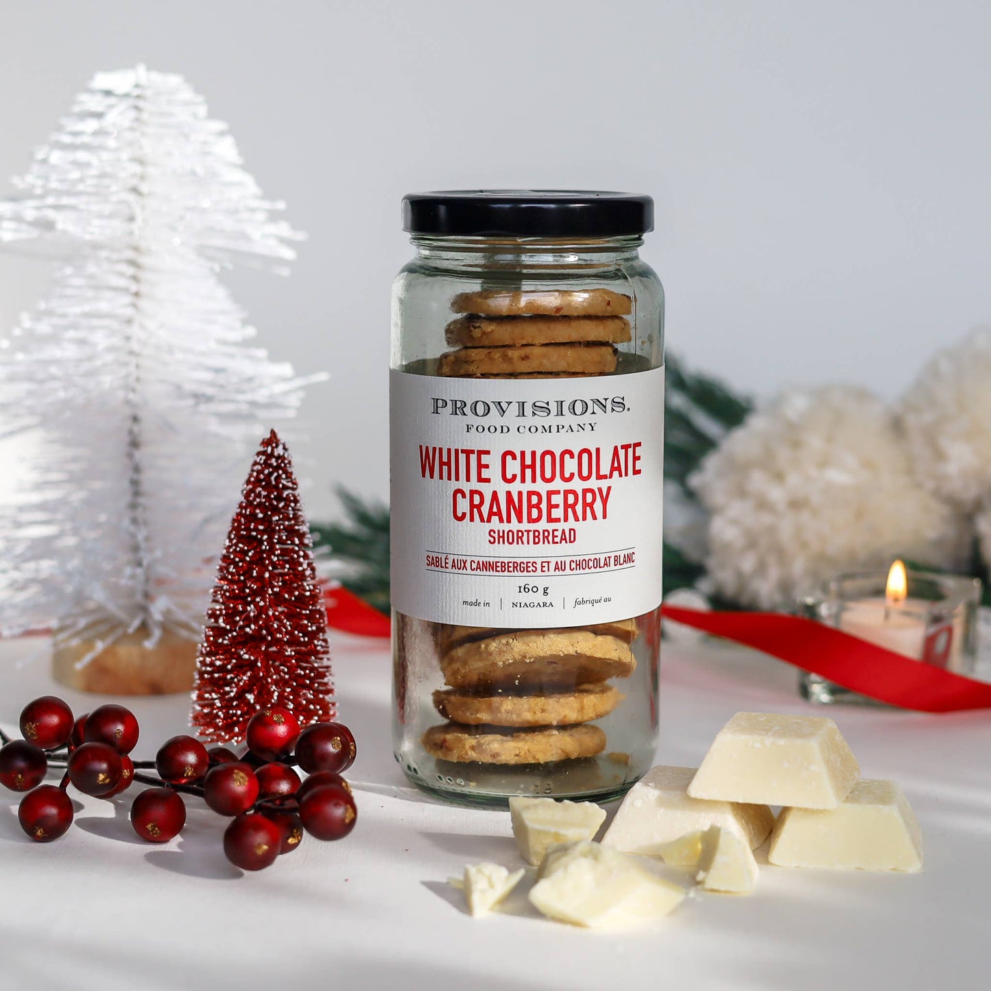 Provisions Food Company - White Chocolate Cranberry Shortbread: 160 g