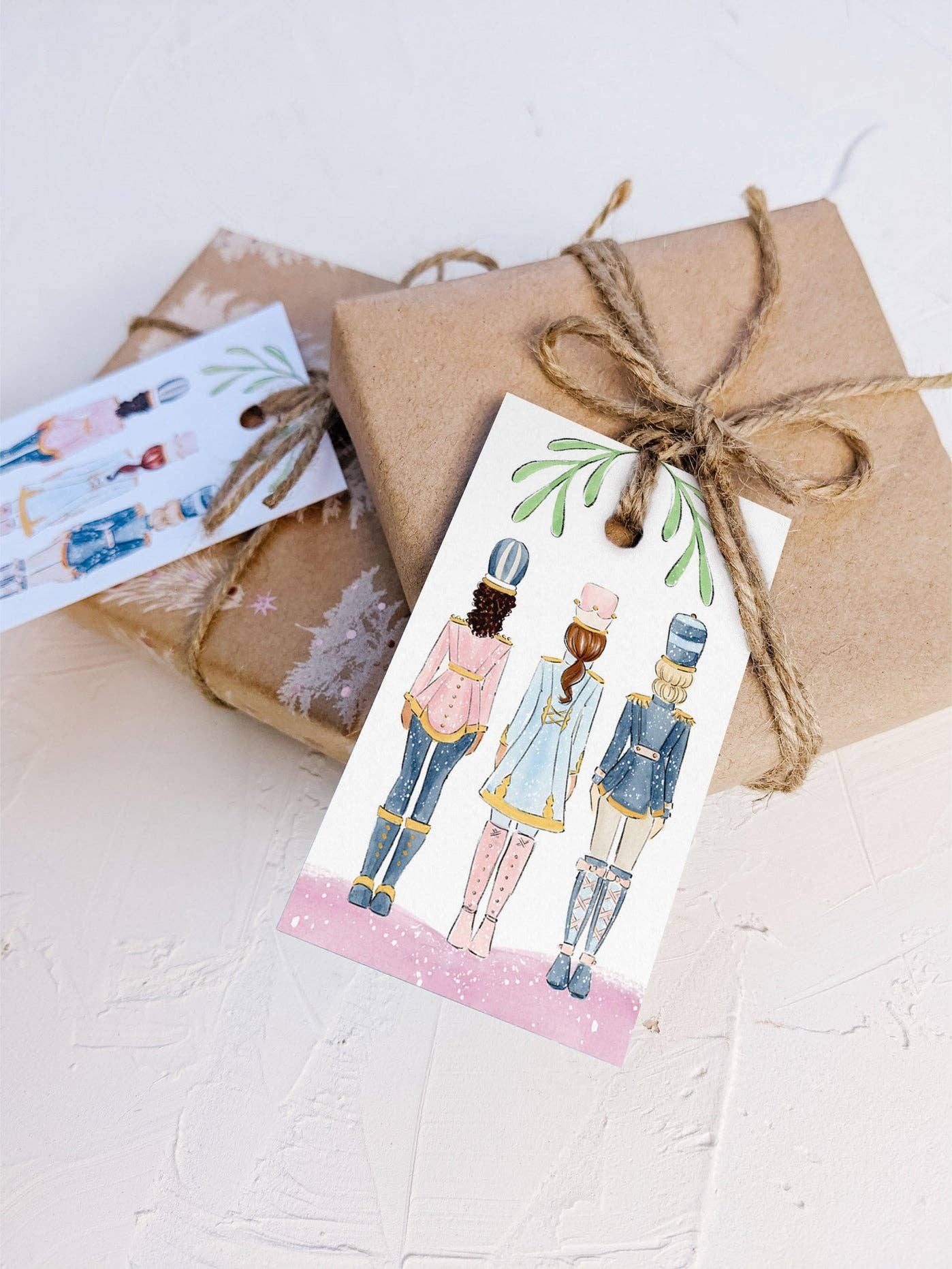 Almeida Illustrations - Soldiers - Set of 8 Holiday Gift Tags + String
