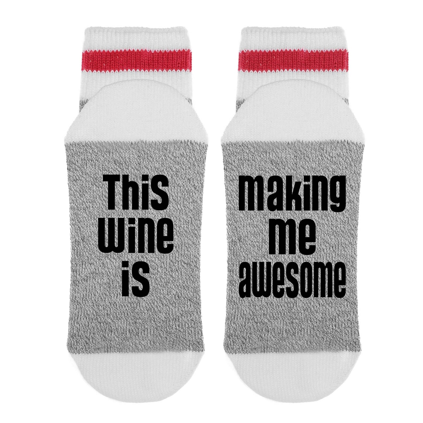 Sock Dirty to Me - This Wine Is Making Me Awesome - Socks: Glitter Pink