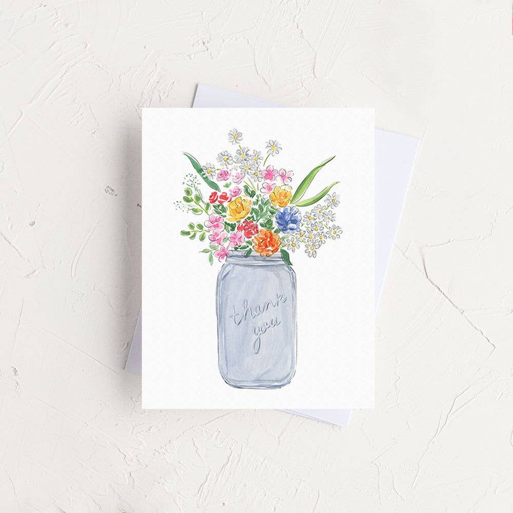Almeida Illustrations - Wild Flower Thank You Card: Smooth (while qtys last) + White Envelope