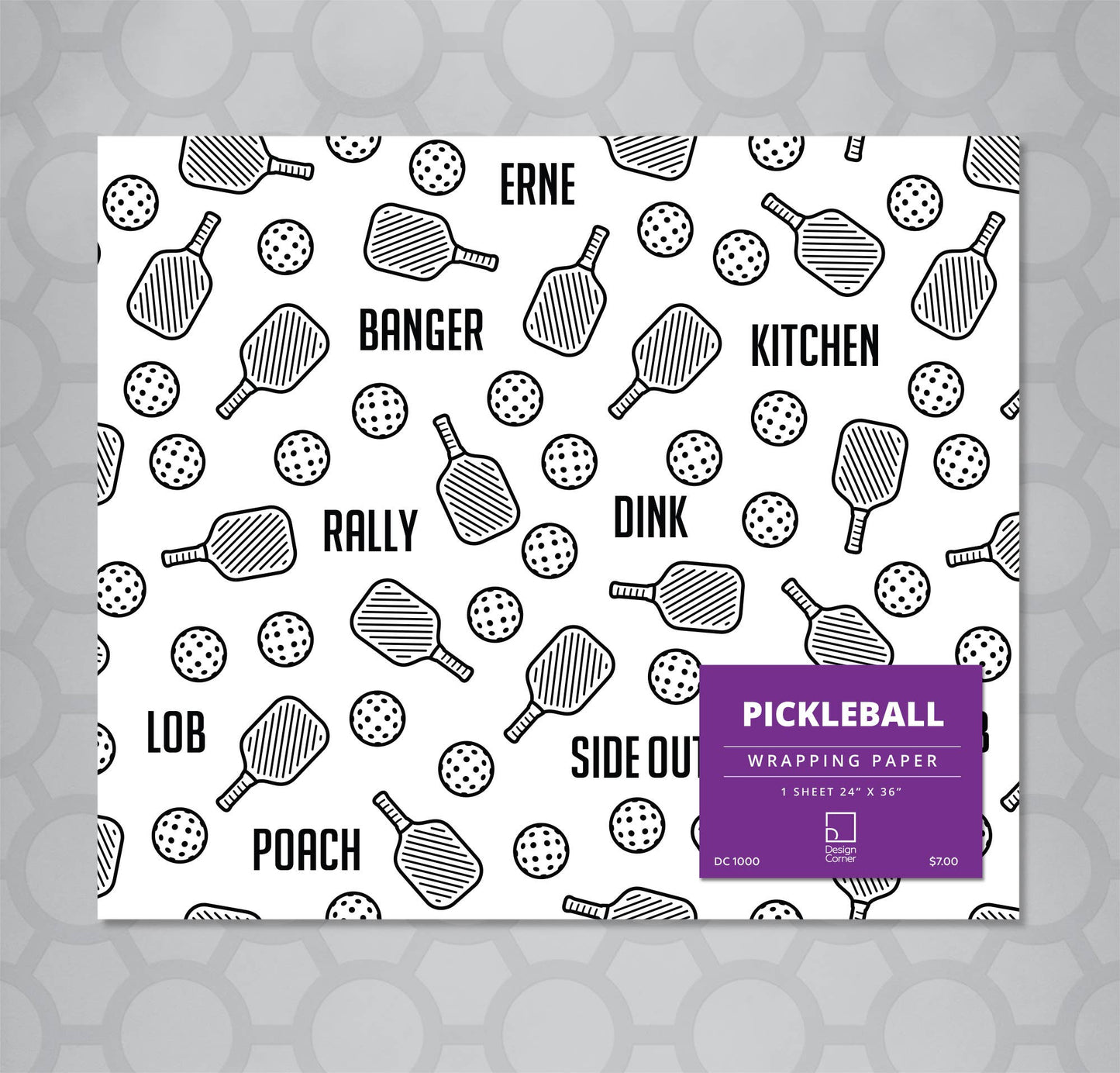 Design Corner - Pickleball Gift Wrap 24"x36" Sheet