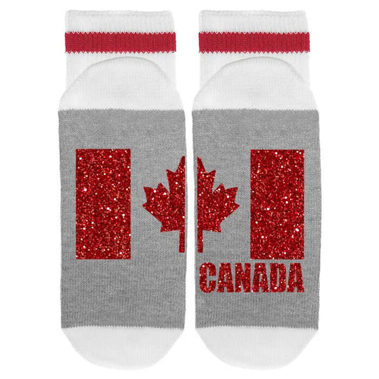 Sock Dirty to Me - MENS - Canada Flag - Glitter Red - Socks