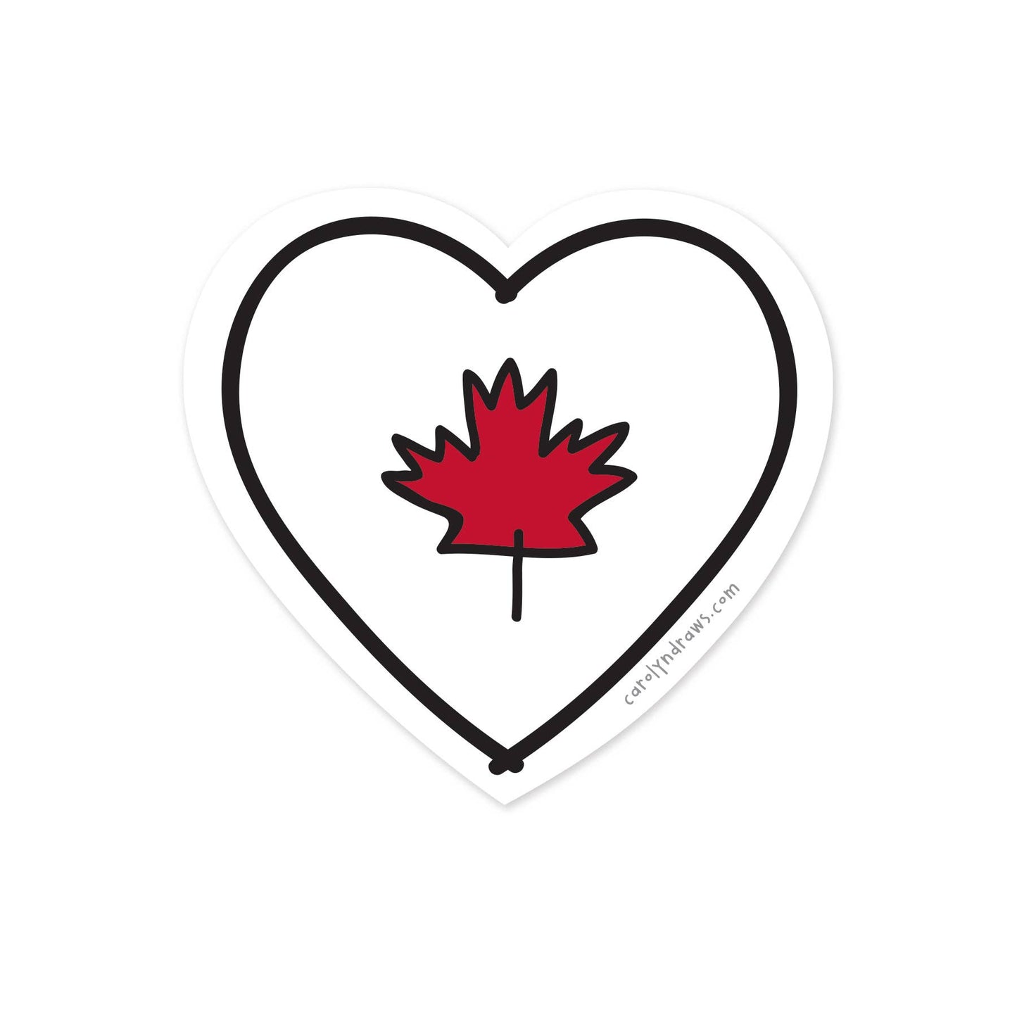 carolyndraws - Canada Heart Flag Vinyl Sticker