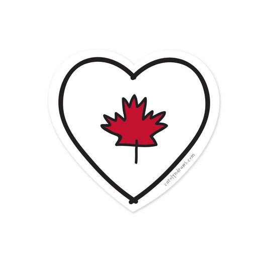 carolyndraws - Canada Heart Flag Vinyl Sticker