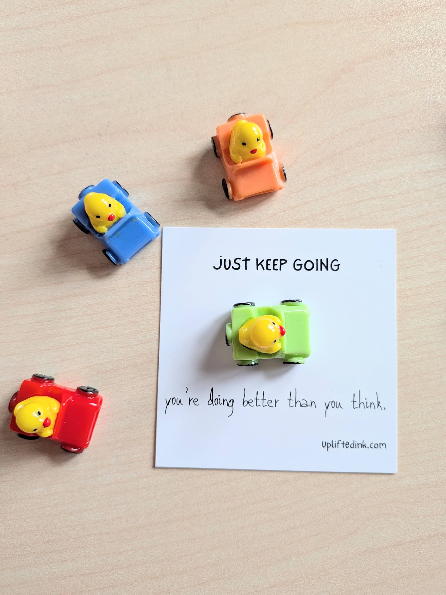 Uplifted Ink - Encouragement Square Card + Surprise Tiny Ducky Keepsake